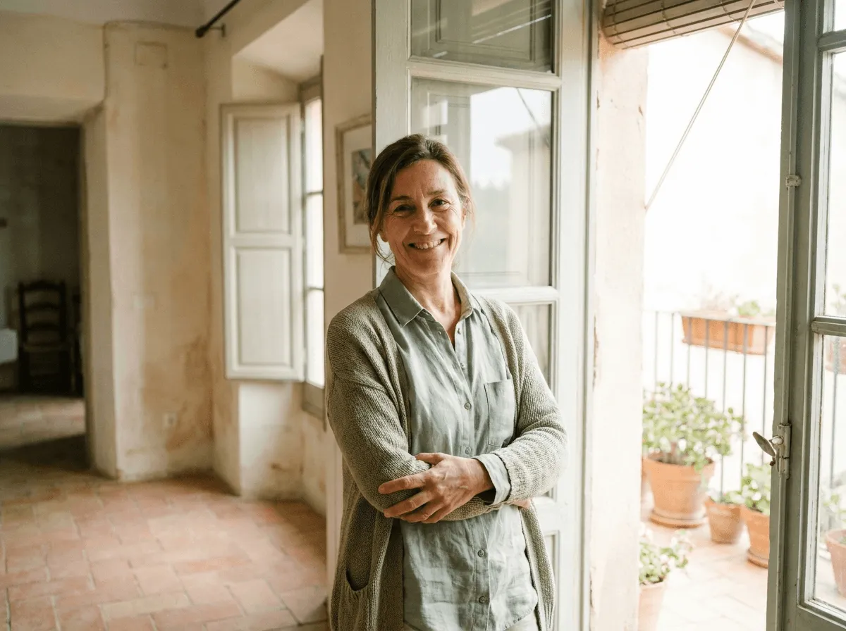 Profesional del hogar en una casa luminosa